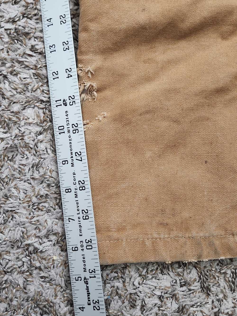 Carhartt Duck Bib Overalls Men's 32x32 Brown Quilted Lined Zip to Thigh Chores - Picture 12 of 13